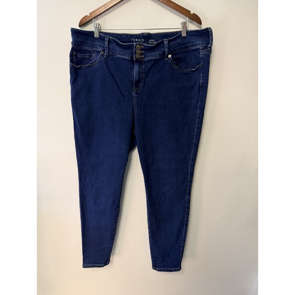 Torrid Women's Dark Stretch Blue Jeggings SoftSkinny Jean Plus Size 22 R